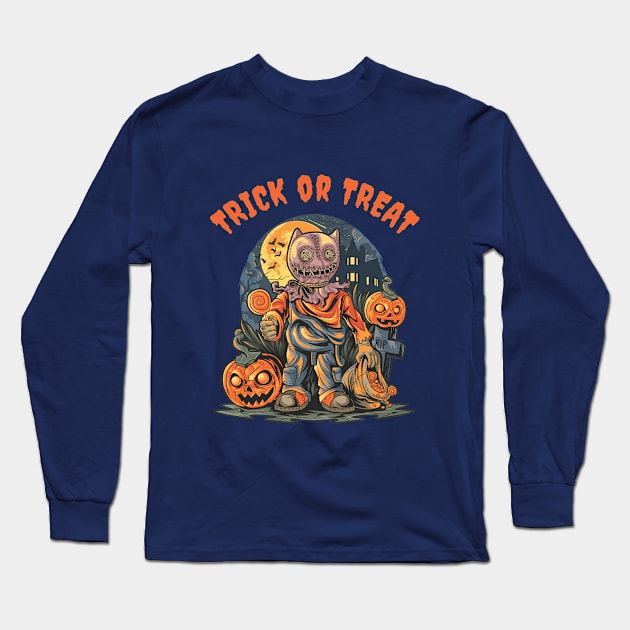 Trick or Treat Long Sleeve T-Shirt by Iskapa